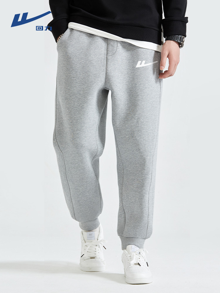 回力卫裤男2025春秋新款美式运动裤男士秋冬加绒束脚裤子休闲长裤